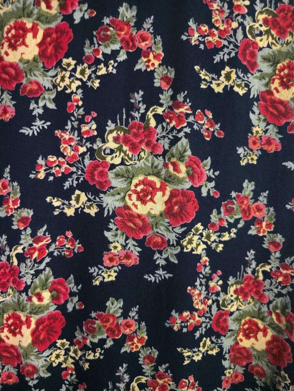 Vintage Cornelloki Dress by April Cornell – Girls Size 7/8 – Navy / Floral - Picture 7 of 8